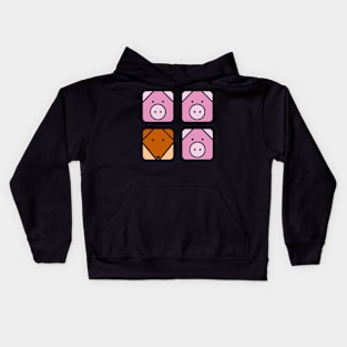 3 little pigs square Kids Hoodie